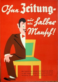 Plakat/ Pressewerbung "Ohne Zeitung nur ein...!", Nationalsozialismus 1936