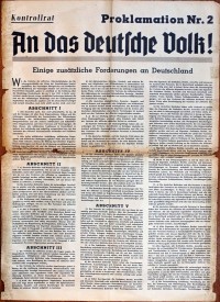 Plakat / Proklamation Nr. 2 "An das deutsche Volk!", 1945
