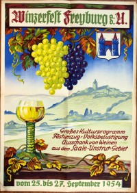 Plakat/ Aushang "Winzerfest Freyburg", 1954