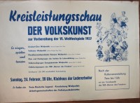 Plakat/ Kultur "Kreisleistungsschau der Volkskunst ...", VI. Weltfestspiele, DDR, Weißenfels 1956