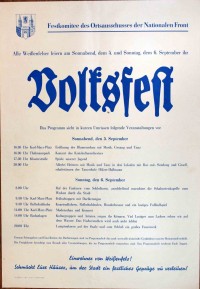 Plakat/ Kultur "Volksfest", DDR, Weißenfels 1953
