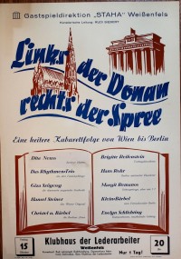 Plakat/Kultur "Links der Donau ...", DDR, Weißenfels 1954