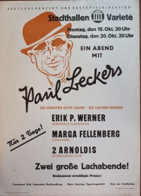 Plakat/Kultur "Ein Abend mit Paul Leckers", DDR, Weißenfels 1953