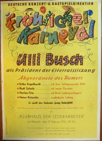 Plakat/Kultur "Fröhlicher Karneval", DDR, Weißenfels 1954
