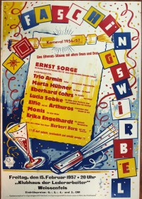 Plakat/Kultur "Faschingswirbel", DDR, Weißenfels 1957