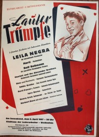 Plakat/Kultur "Lauter Trümpfe mit Leila Negra", DDR, Weißenfels 1957