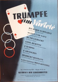 Plakat/Kultur "Trümpfe am Varieté", DDR, Weißenfels 1954