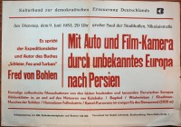 Plakat /Kultur "Mit Auto und Filmkamera durch...", DDR, Weißenfels 1953