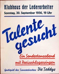 Plakat/Kultur "Talente gesucht", DDR, Weißenfels 1956