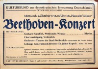 Plakat/Kultur "Beethoven-Konzert", Nachkriegszeit, Weißenfels 1946