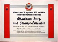 Plakat/Kultur "Albanisches Tanz- und Gesangs-Ensemble", DDR, Weißenfels 1955