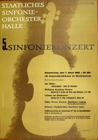 Plakat/Kultur "5. Sinfoniekonzert", DDR, Weißenfels 1965