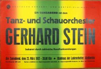 Plakat/Kultur "Tanz- und Schauorchester Gerhard Stein", DDR, Weißenfels 1957