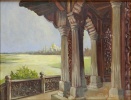 Terrasse mit Blick zum Taj Mahal, Agra 26.8.1928