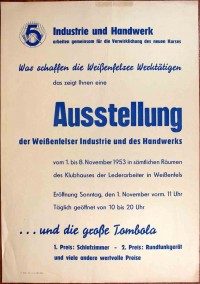 Plakat/Wirtschaft "Ausstellung der Weißenfelser Industrie und des Handwerks, DDR, Weißenfels 1953