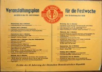 Plakat/Politik "Veranstaltungsplan anlässlich des 10. Jahrestages der DDR