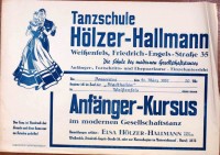 Plakat/Kultur "Tanzschule Hölzer - Hallmann", DDR, Weißenfels 1957