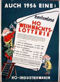 Plakat/Werbung "HO Weihnachtslotterie", DDR, Weißenfels 1956