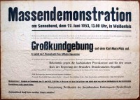 Plakat/Politik/Propaganda "Großkundgebung", DDR, Weißenfels 1953