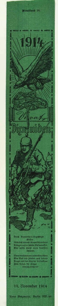 Vivatband anlässlich der Schlacht bei Dirmuiden, 1. Weltkrieg 1914