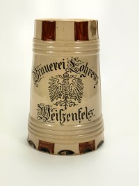 Bierkrug mit Inschrift Brauerei Lohrenz Weißenfels, Ende 19. Jahrhundert, Anfang 20. Jahrhundert