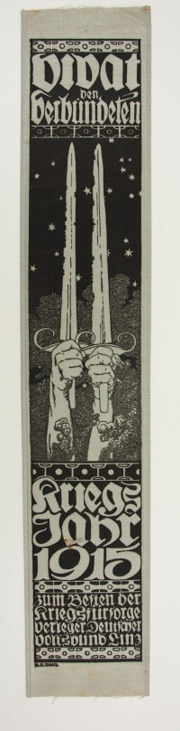 Vivatband "Vivat den Verbündeten", 1. Weltkrieg Österreich 1915