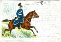 Postkarte an den Füsilier John. Förster, 4. Komp. Magdeburger Füsilier-Regiment Nr.36, 1905