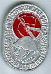 Veranstaltungsabzeichen zur Kreispartakiade der Kampfgruppen der Arbeiterklasse, 1977, DDR