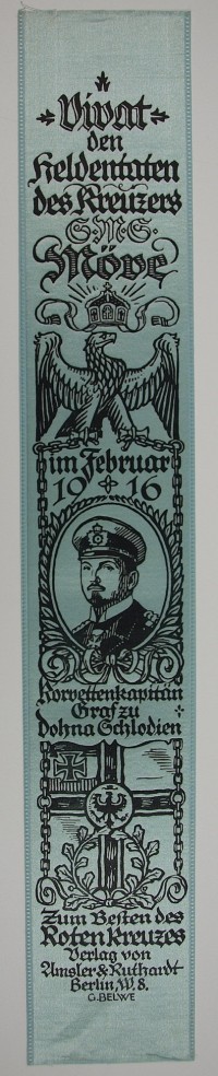 Vivatband "Vivat den Heldentaten des Kreuzers SMS Möve im Februar 1916"