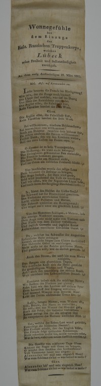 Freiheitslied 1815, Lübeck, Befreiungskriege