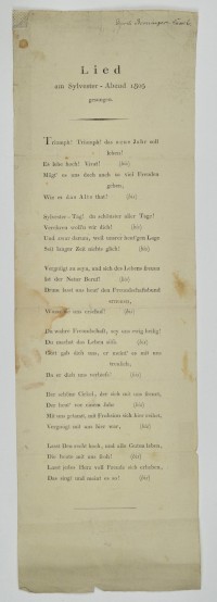 Lied am Sylvester-Abend 1805