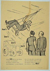 Karrikatur zum Thema Arbeitskraft, 1958