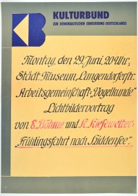 Lichtbildervortrag "Frühlingsfahrt nach Hiddensee" 1953