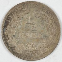 Münze, 1/2 Mark. 1919, Deutsches Reich