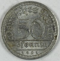 50 Pfennig, 1921,