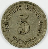5 Pfennig, 1910, Deutsches Reich (3x)
