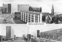 Ansichtskarte "Neubaugebiet Geschwister-Scholl-Straße - Katharinenkirche" (Wolmirstedt)