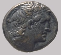 Tetradrachmon, VS: Kopf des Ptolemaios; RS: Adler und Palmzweig auf Blitzbündel
