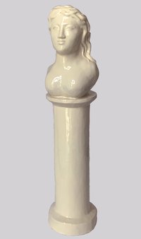 Vase, säulenförmig mit Büste