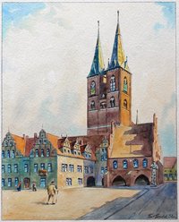 Marktplatz mit Rathaus in Stendal