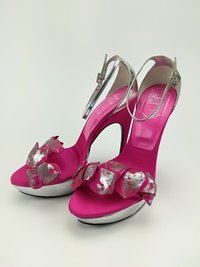 Silber-pinkfarbene Sandalette, Roger Vivier, Paris