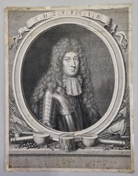 Porträt von Christian von Sachsen-Weißenfels aus der Leichenpredigt 1689