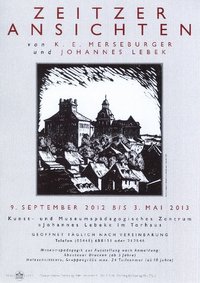 Ausstellungsplakat "Zeitzer Ansichten von K.E. Merseburger und Johannes Lebek"