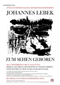 Ausstellungsplakat "Johannes Lebek. Zum Sehen geboren"