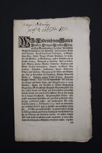 Folgeedikt zum Umgang mit Dieben Oktober 1712