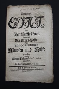 Erneuertes Edikt Nachlass 1735
