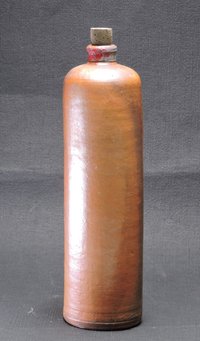 Zylindrische Steinzeugflasche "Steinhäger"