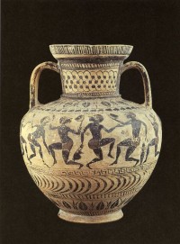 Halsamphora, ostgriechisch, sogenannte Fikelluragattung. Mitte des 6. Jh. v. Chr.