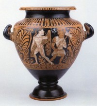 Stamnos, etruskisch-rotfigurig, kampanisierend. Nach der Mitte des 4. Jh. v. Chr.