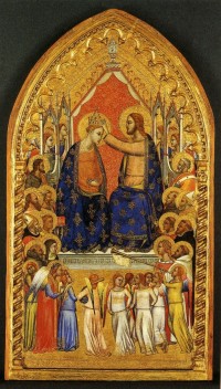 Puccio di Simone: Krönung Mariens mit Engeln und Heiligen. Um 1340-45